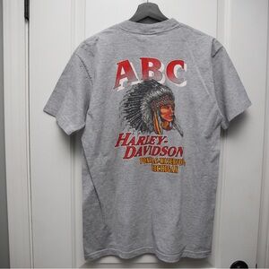 Vintage 1995 ABC Harley-Davidson Michigan Gray Shirt